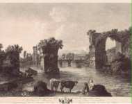 Hackert Georg Abraham Ruins of the Augustus Bridge at Narni. View 1  - Hermitage
